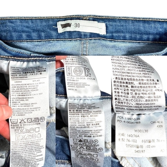 Levi’s High Waisted Medium Wash Blue Ripped Distressed Skinny Jeans Size 30 - Picture 3 of 14